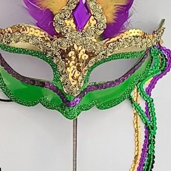Маска из перьев Марди Гра для женщин Маскарадная маска с пайетками Венецианская карнавальная маска с кисточкой для Хэллоуин-вечеринки Косплей-костюм