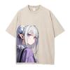 Аниме Re Zero Эмилия Кавайная Графическая Футболка Мужская Женская С Коротким Рукавом Одежда Оверсайз Футболка Стиранный Хлопок Футболка Харадзюку Футболка