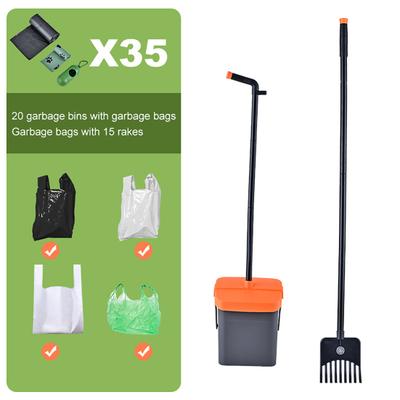Совок для уборки собачьих какашек, длинная ручка, вращающийся контейнер и грабли, комплект совок для уборки собачьих какашек