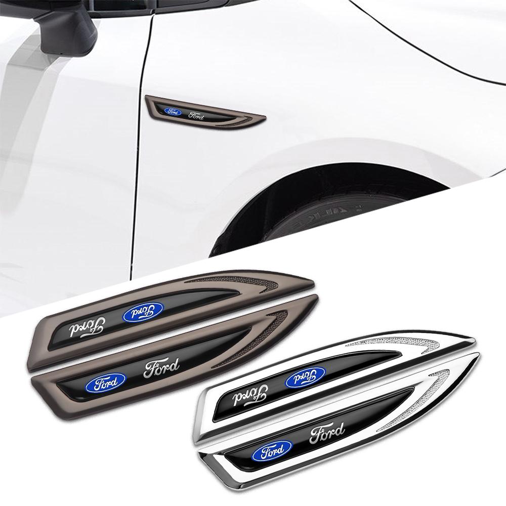 ACX1 1pair 3D Metal Car Fender Side Wing Blade Badge Emblem Stickers For Ford Focus MK2 Fiesta Mustang MK7 Fusion Kuga Mondeo Mk4