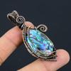 Abalone Shell Gemstone Copper Wire Wrap Handmade Pendant Beautiful Jewelry For Love