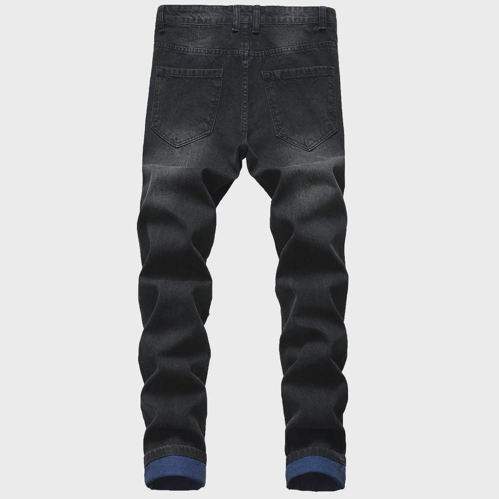 Мужские рваные джинсы Cross-Border Slim Fit из денима