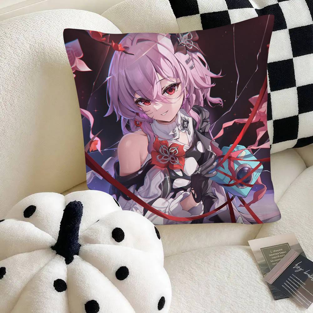 Evernight Милая девушка Чехол для подушки Honkai Star Rail Квадратная подушка Спальня Диван Досуг Комфортная подушка Автомобиль Украшение для дома