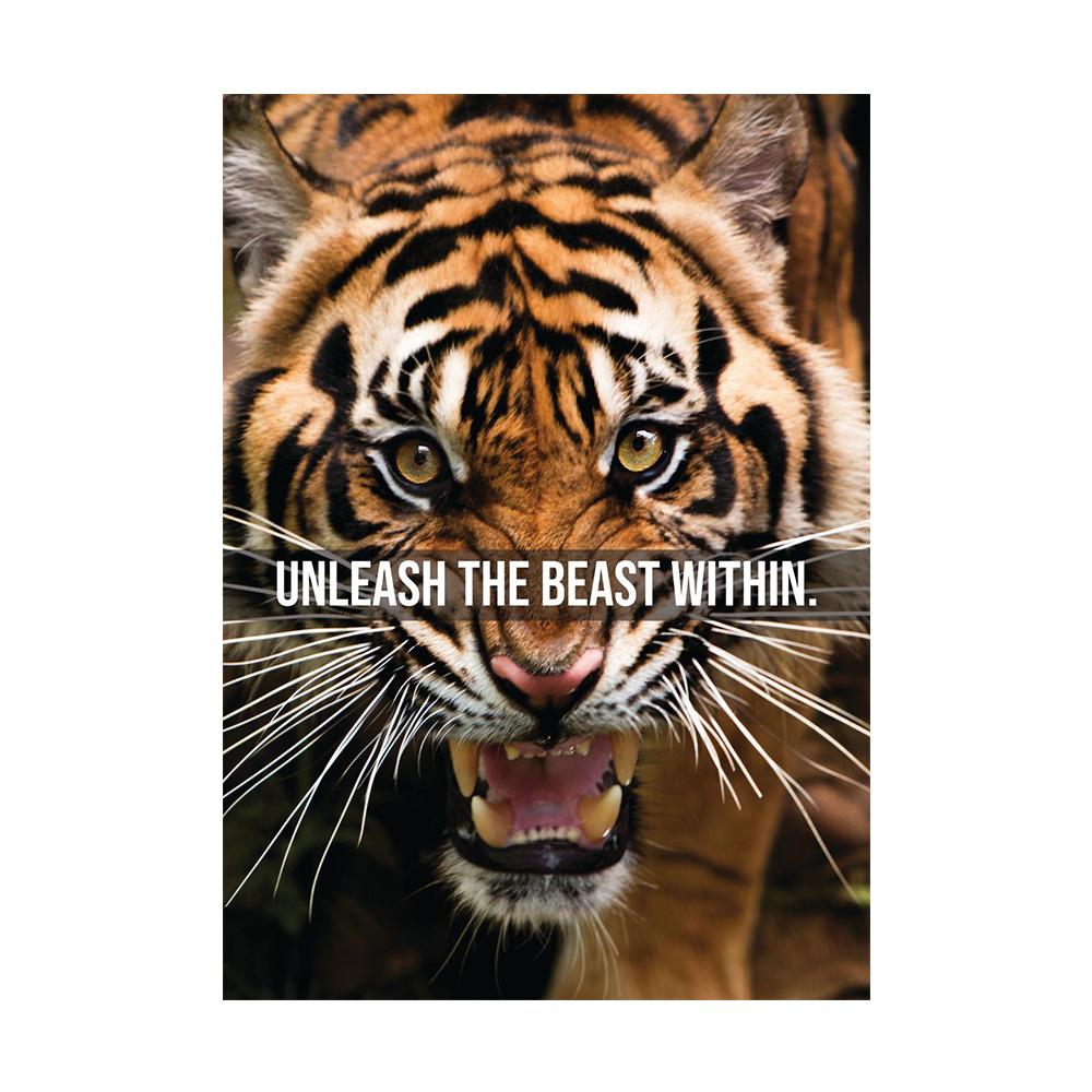 Motivational Quote Black Lion Tiger Canvas Paintings Inspired Art Classic Poster and Print Wall Painting for the Office of Home Decor