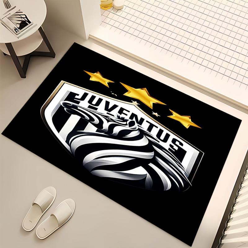 1pc Juventus FC logo Print Area Rug - Soft, Washable Non-Slip Indoor Mat, Living Room, Home Office Decorative Rug,Office Decorative