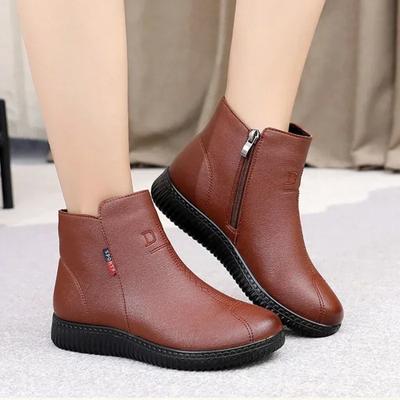 Модная зимняя теплая обувь женская черные короткие ботинки с мехом женские кожаные ботильоны женские водонепроницаемые женские ботильоны на молнии