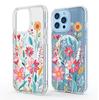 Магнитный прозрачный чехол Full-Coverage «Море цветов» для iPhone 15/16/17 ProMax