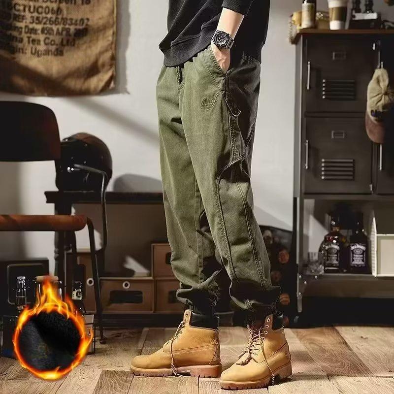 Fashion Style Casual Trousers for Men Vintage Tactical Sportswear Wear-resistant Sports Pants Loose Fit Cargo Pants
