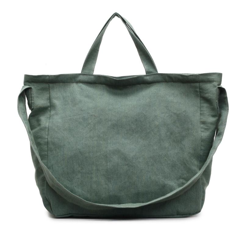 Large Capacity Canvas Tote Bag Literary Shoulder Bag Simple Messenger Bag