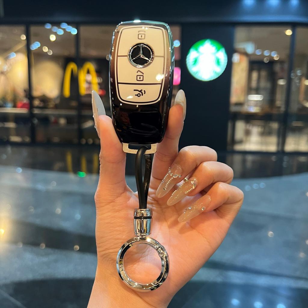 ULA5 Fashion TPU Car Key Case Cover Shell For Mercedes Benz A C E S G Class GLC CLE CLA GLB GLS W177 W205 W213 W222 X167 AMG Keychain