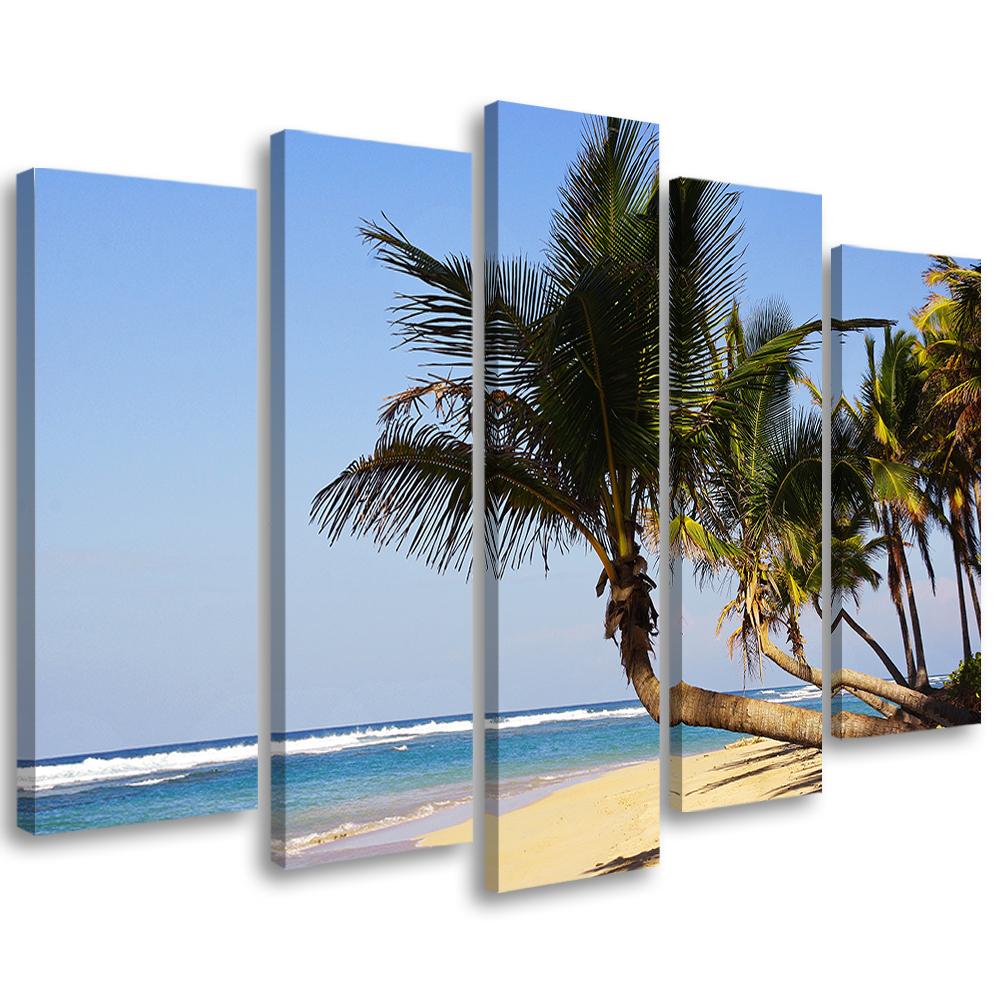 Five piece picture canvas print Tropical Beach Ocean