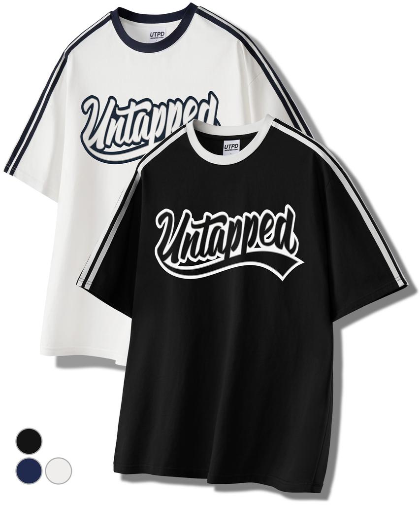 UNTAPPED STUDIO Authentic Tail Oversized Track Short Sleeve Color Block T-Shirt 3 Colors