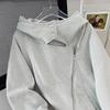 New High Street American Design Irregular Double Zipper Sweatshirt for Women Spring and Autumn Hooded Cardigan Jacket