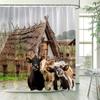 Смешные шторки для душа с шотландской коровой, фермерский скот, красочное граффити, искусство, животное для купания, тканевая занавеска для ванной, декор для ванной комнаты, крючки
