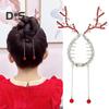 Рождественская заколка для волос в виде оленя, блестящие стразы, искусственный жемчуг, держатель для пучка для хвоста, женские и женские аксессуары для волос