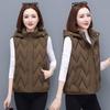 Removable hat cotton vest women's winter new fashion foreign style age-reducing vest jacket vest women's clothing