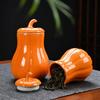 Pumpkin Tea Jar with Lid Fall Candy Container Ceramic Sealing Storage Canister for Dried Fruits Loose Tea Homeowners