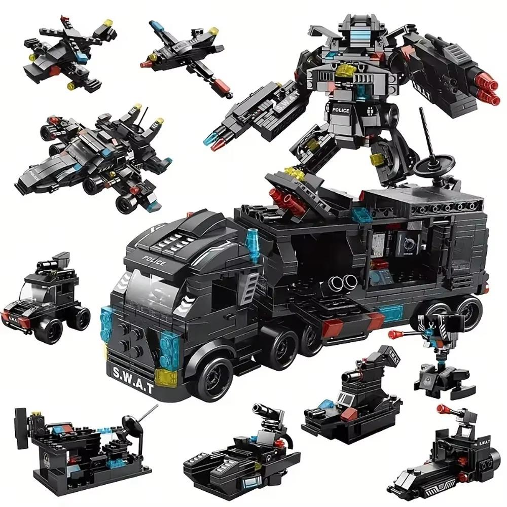 700 шт. Городской патруль полицейский департамент машин строительные блоки транспорт грузовики вдохновленные фигурки кирпичи детские игрушки детский подарок