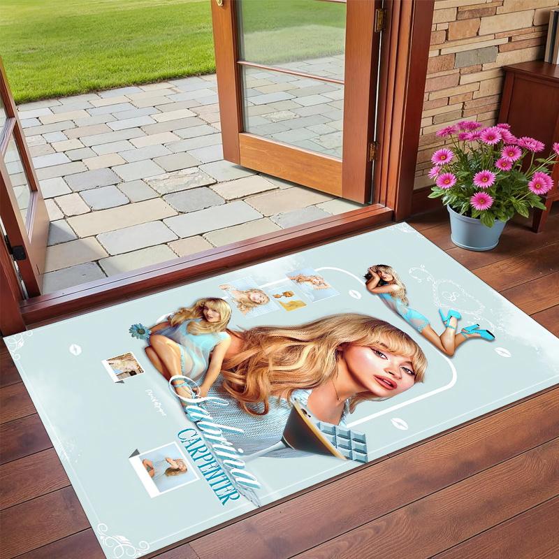 Sabrina Carpenter Print Crystal Velvet Plush Rug Anti?Slip Wear?Resistant Floor Carpet For Indoor Household Home Decoration