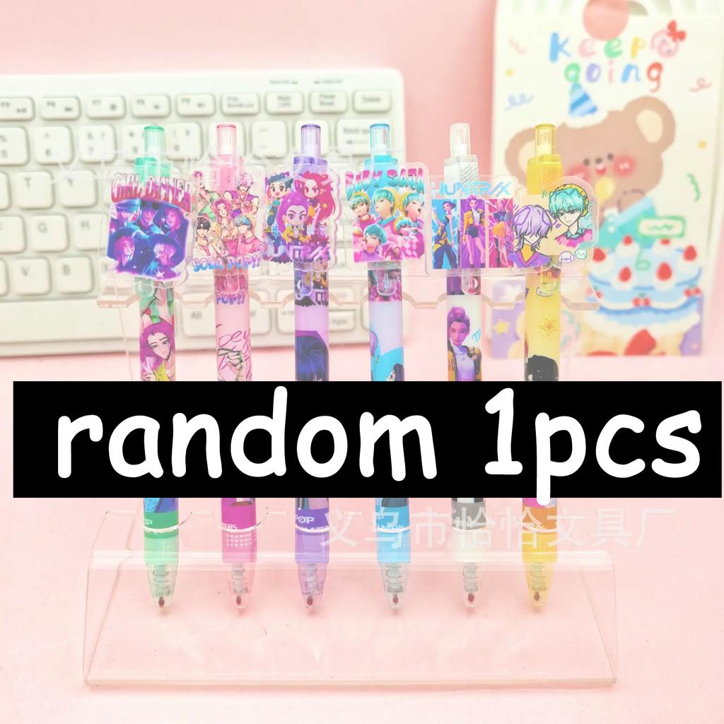 Kpop Demon Hunters 0.5mm Gel Pens Students Kawaii Stationery Cartoon Derivative Peripherals School Exam Pen Writing Painting