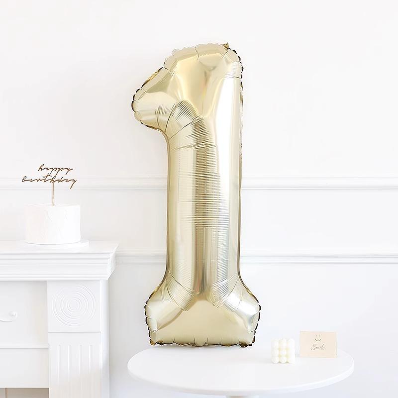 40-Inch Platinum Digital Balloon Props Girl Baby Year-Old Ceremony Sense Photo Background Arrangement