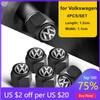 VW GTI GOLF 2026 Горячее для VW VOLKSWAGEN 4 шт. Металлические колпачки на ниппель колеса автомобиля, чехлы на стержень для VW Volkswagen Golf Polo Passat