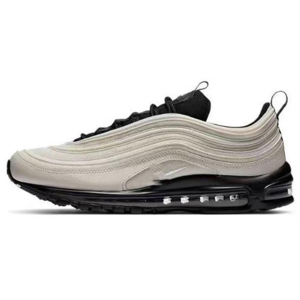 Bullet Men's Shoes Reflective Retro Running Shoes Full Palm Air Cushion Shoes Women's White and Black Trend Casual Sports Shoes