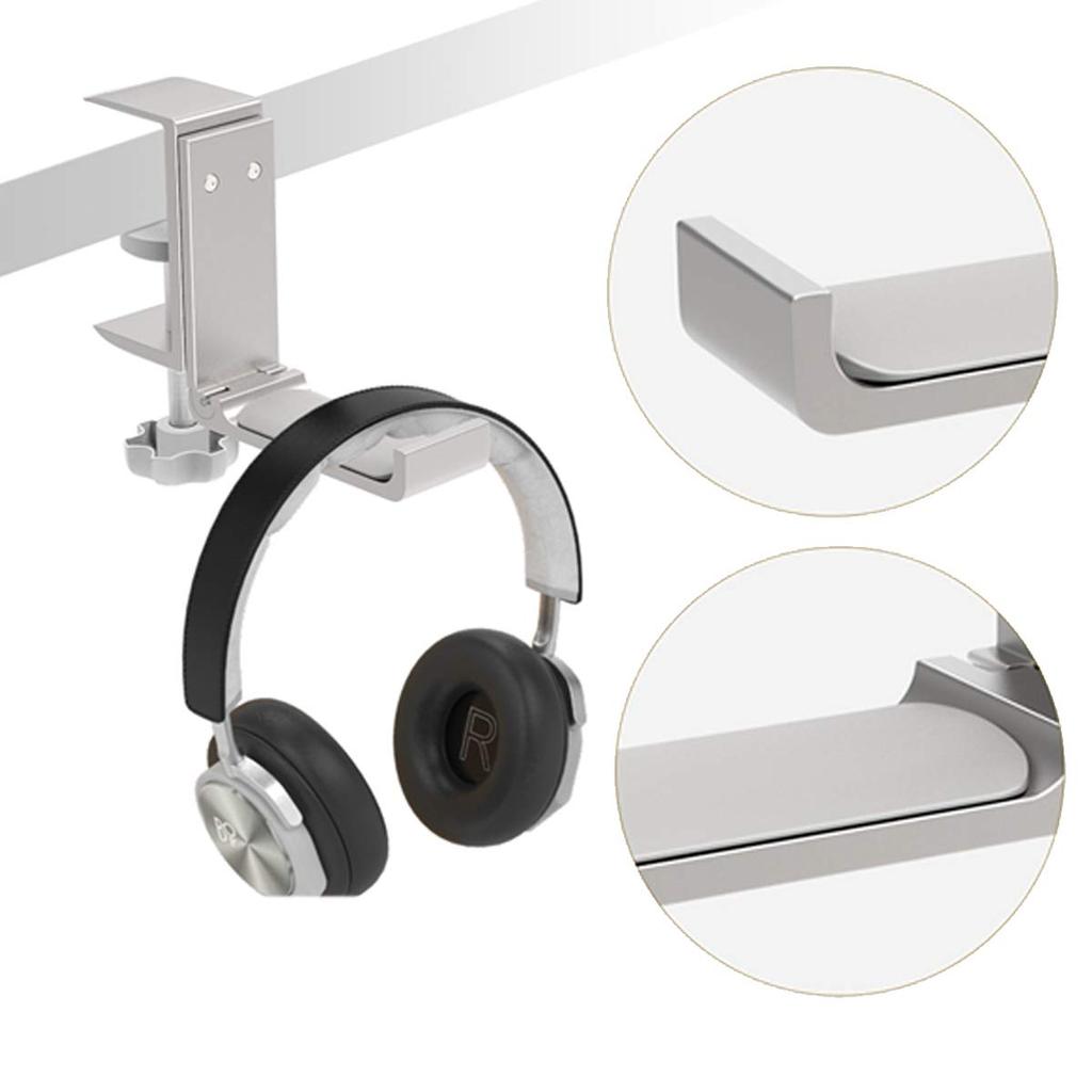 Складная подставка для наушников Odowalker, складной крючок, настольная подставка, крючок для стола, алюминиевый сплав, вешалка для наушников с мини-шестигранным ключом, вешалка для гарнитуры (Серебряный)
