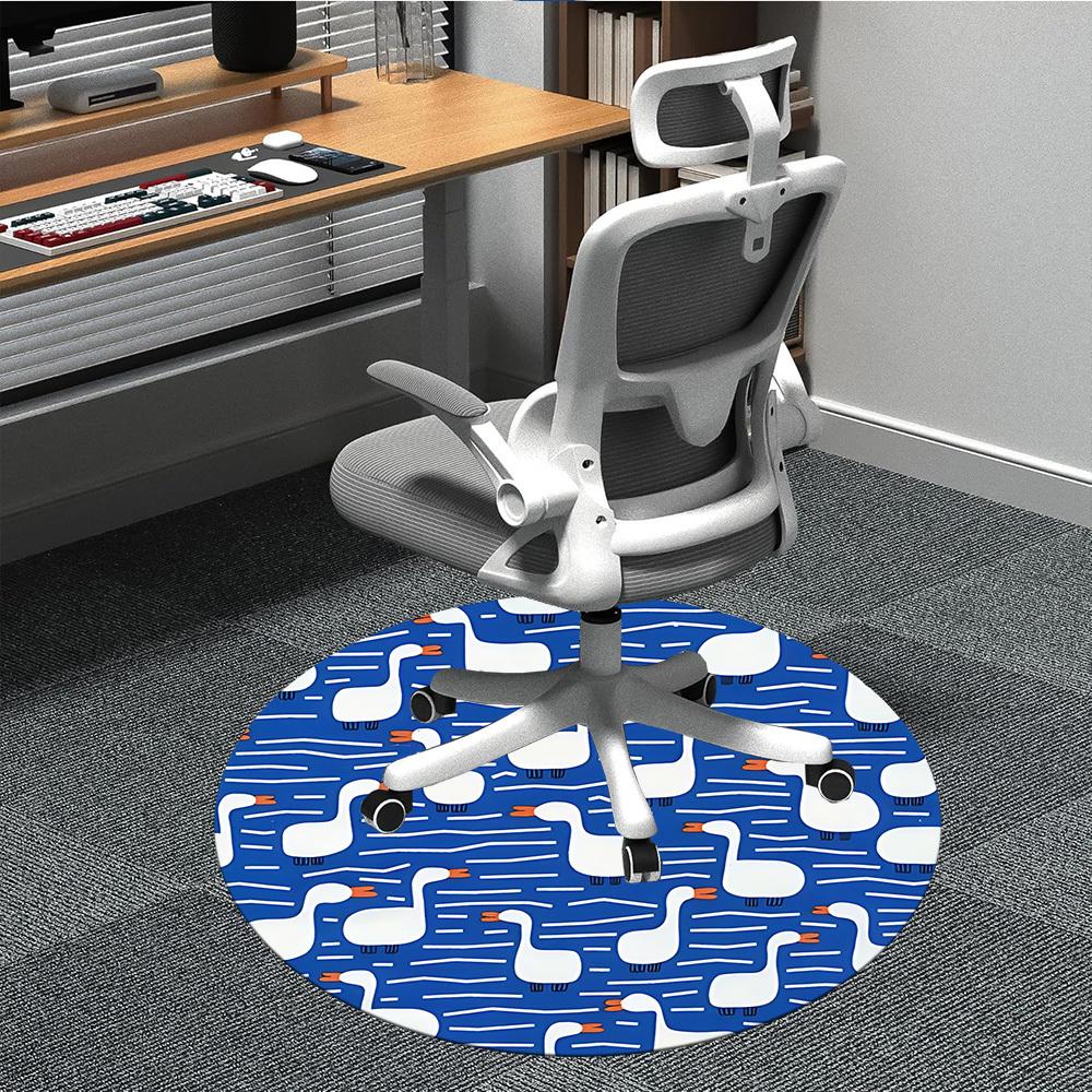 1pc Geese Pattern Office Round Area Rug,  Mat Suitable For Office, Under Office Chairs Bedroom Living Room Home Decor, Room Deco
