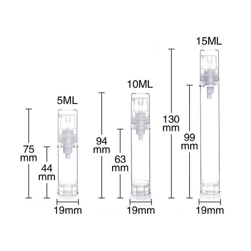 1 шт., 5/10/15 мл, пустые безвоздушные бутылки с насосом, контейнер для косметического лосьона, дорожное использование