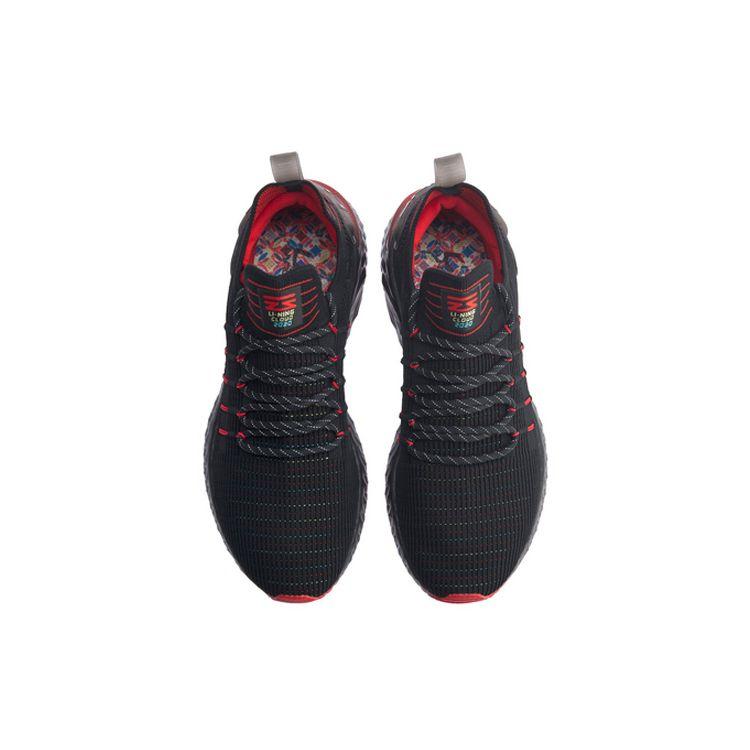Кроссовки мужские Li Ning Cloud Six Element универсальные нескользящие легкие с низким верхом черные красные ARHQ001-2