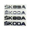 ZDVK6 Metal Rear Trunk Emblem for Skoda Logo VRS Yeti Octavia Kamiq Kodiaq Karoq Superb Fabia Rapid Car Logo Stickers Badge Decals