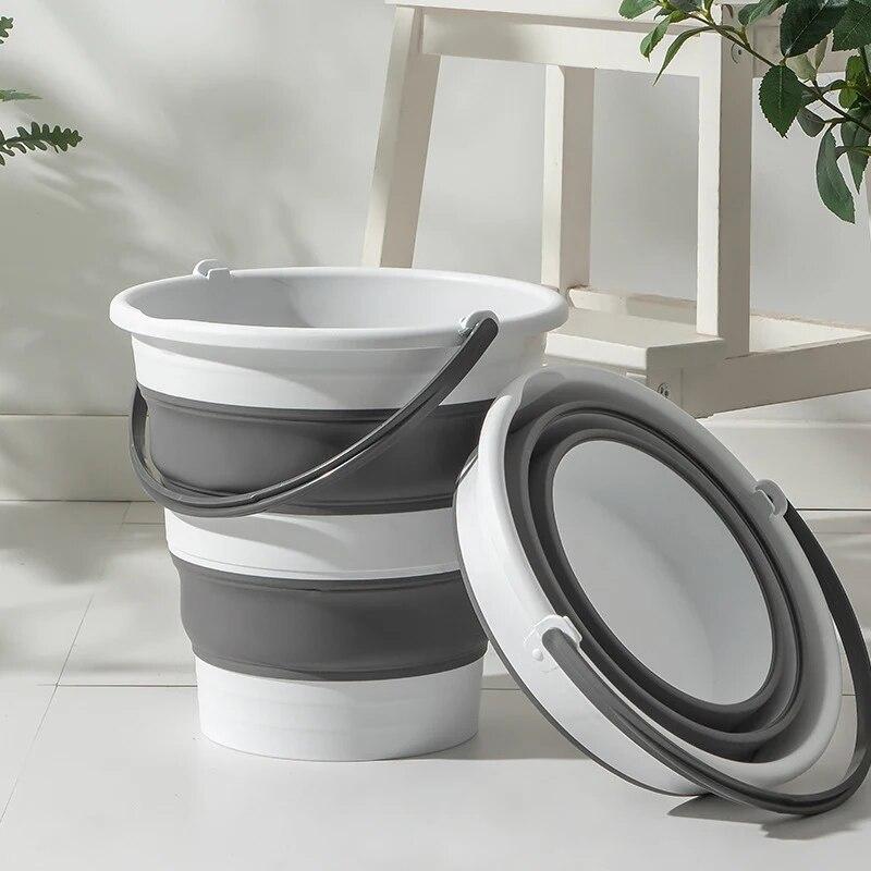 Складное ведро для воды 5/10/15 л, складное пластиковое ведро для бытовой чистки, портативное ведро для кемпинга, сада, рыбалки, принадлежности