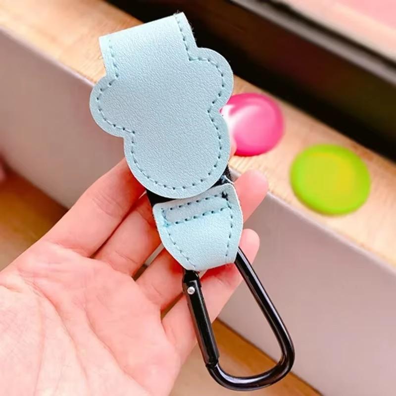 1/2/3pcs Cartoon Leather Baby Bag Stroller Hook Rotatable Cart Organizer Pram Hook Pram Rotate 360 Degree Stroller Accessories