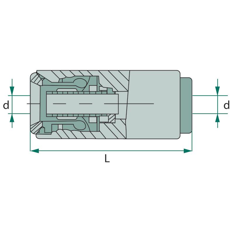 Straight pneumatic pipe connector for 12 x 1.5mm hose, trailer brakes