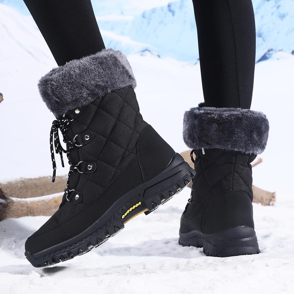 TUINANLE Warm Winter Boots Women Cotton Shoes High Top Snow Boots Fashion Mother Plush Shoes