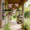 Iron Wall Planter Bracket Swing Angel Plant Hanger, Cute Girl Mount Bracket, Decorative Metal Art Hook for Hanging Flower Basket, Bird Feeder, Lantern