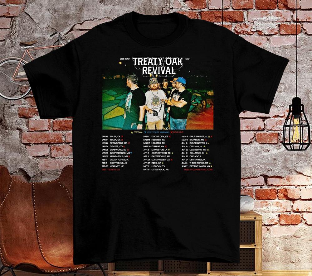 NEW Treaty Oak Revival 2025 Tour Dates T Shirt Black All Size OB1063