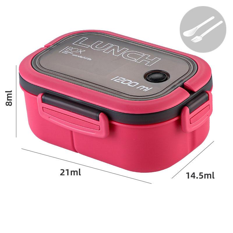 Sealed Double-Layer Lunch Box Student Compartmentalized Meal Container Microwave-Safe Weight-Loss Lunch Box for Office Workers
