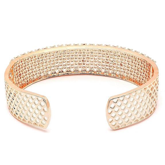 Современный браслет Kada с родиевым покрытием, белыми американскими бриллиантами для девочек и женщин