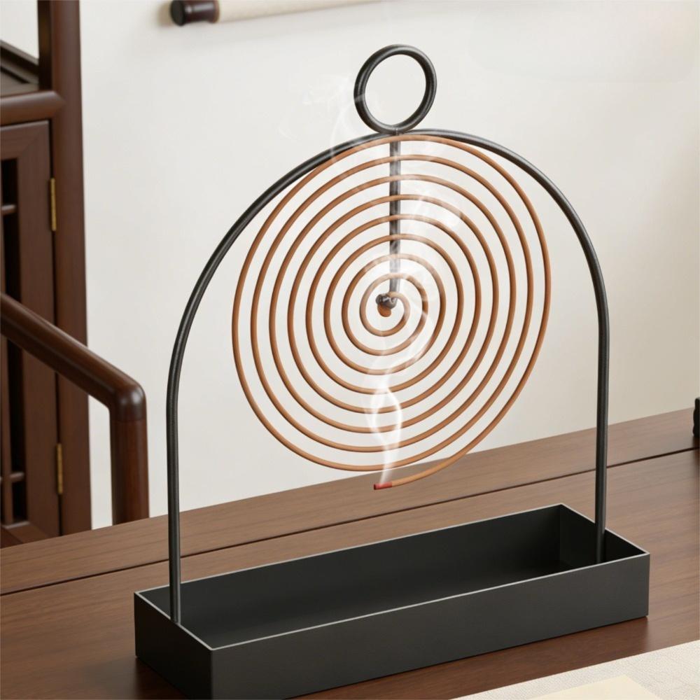 Metal Mosquito Coil Holder Anti-Mosquito Ornaments Mosquito Repellent with Tray Mosquito Incense Rack Home Indoor Bedroom Decor