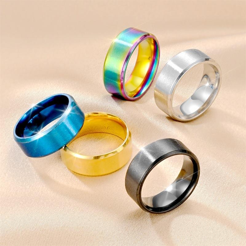 Planted Oblique Scrub Titanium Steel Ring Male Couple Ring Gandal Jewelry