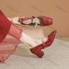 Fashion 2025 Spring Summer New Square Toe Women's Shoes Fashion Large Size Elegant Medium Heel High Heels Comfortable Mary Jane Shoes