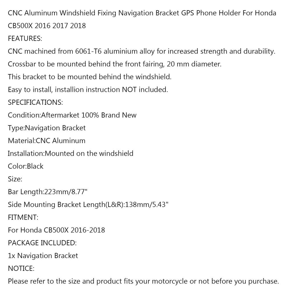 Кронштейн для навигатора GPS/СМАРТФОНА Адаптер Держатель Подходит для Honda CB500X 2016-2018