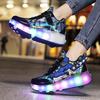 LED Light-Up Two-Wheel Roller Shoes - Colorful Outdoor Skating