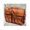 Мужская винтажная коричневая сумка-мессенджер из натуральной козьей кожи, сумка для ноутбука, портфель