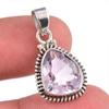 Natural Pink Amethyst Gemstone 925 Solid Sterling Silver Jewelry Pendant 1" M2c65