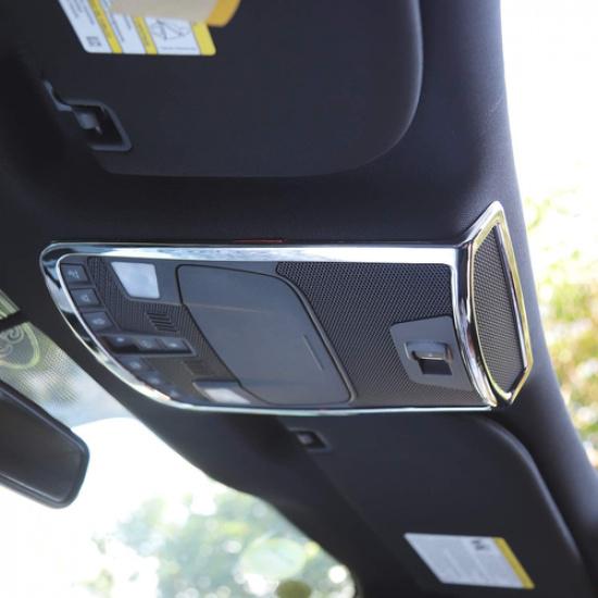 Chrome Front Roof Reading Light Lamp Ring Cover Trim For Ford F-150 2015-