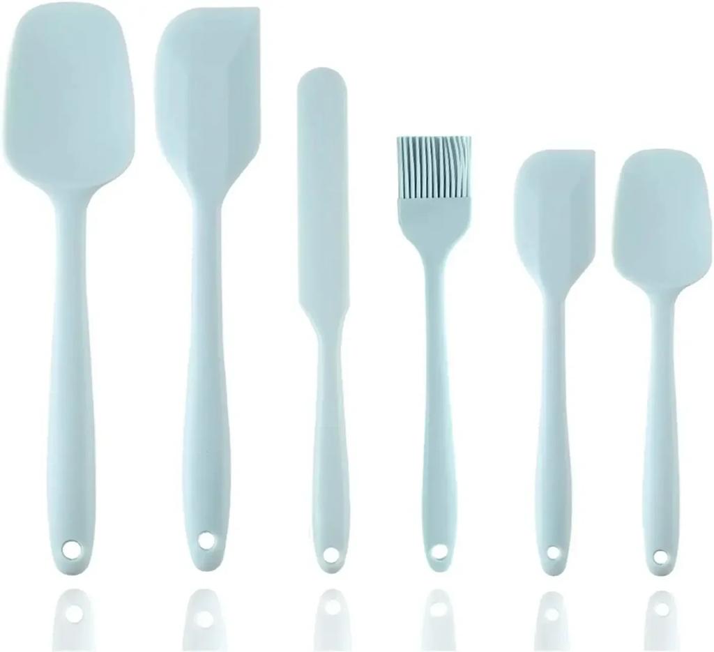 Silicone Spatula Set Food Grade Nonstick Heat Resistant Spatula Rotary Knife for Cooking Baking Stirring Baking Tools