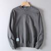 Heavyweight Washed Cotton Terry Crewneck Sweatshirt for Men, Spring and Autumn Vintage Trendy Top Jacket
